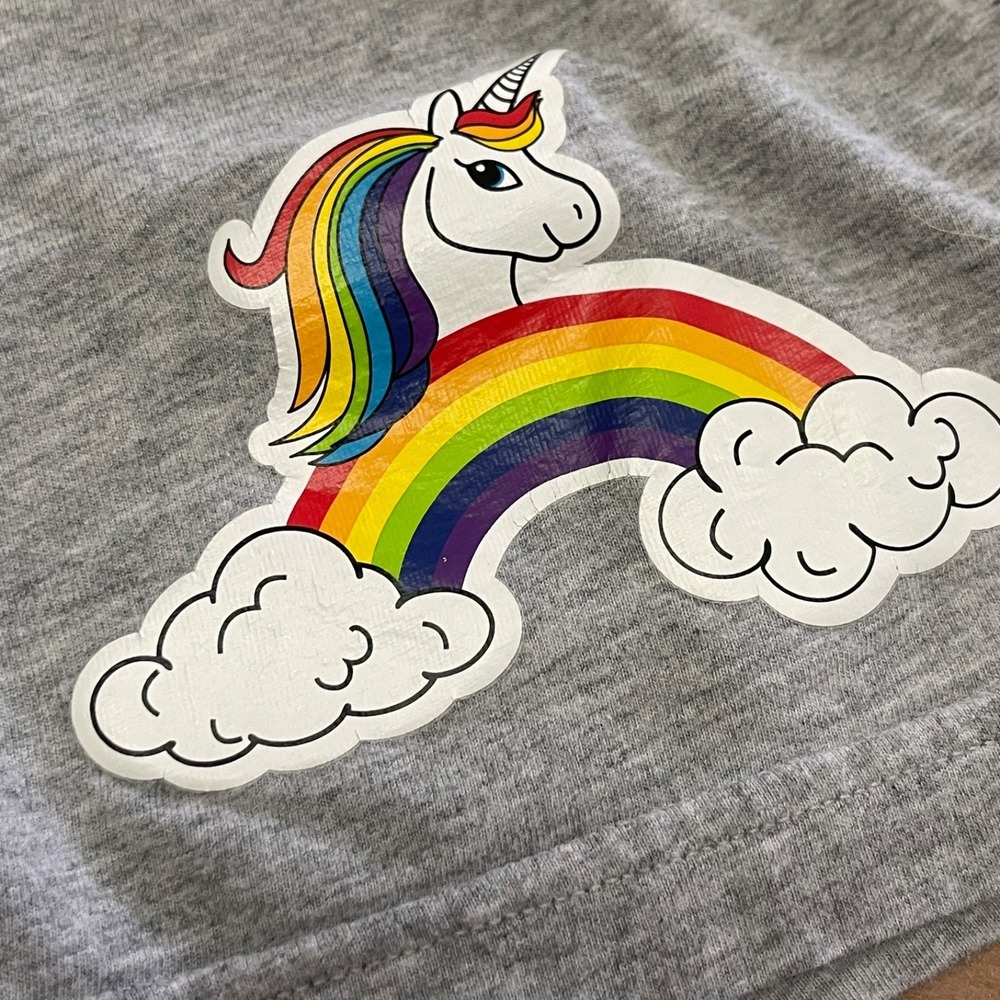 Andrew Christian Almost Naked Heather Gray Rainbow Unicorn Shorts Large